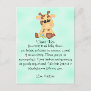 Carte Postale Giraffe neutre baby shower genre