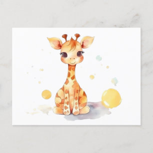 Carte postale Giraffe pour bébé mignonne