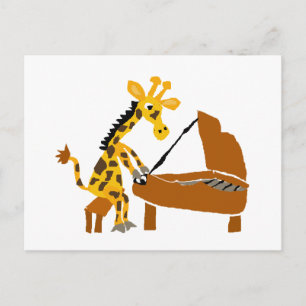 Carte Postale Giraffe sotte Jouer du piano