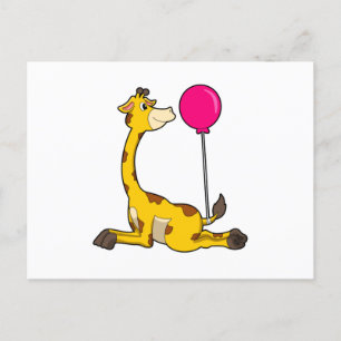 Carte Postale Giraffe with Balloon