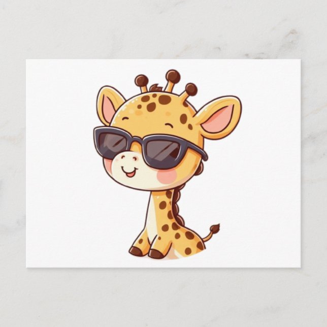 Carte Postale Giraffe with sunglasses (Devant)