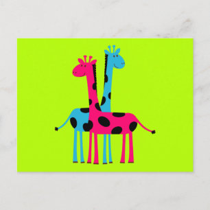 Carte Postale Giraffes de cartons mignons