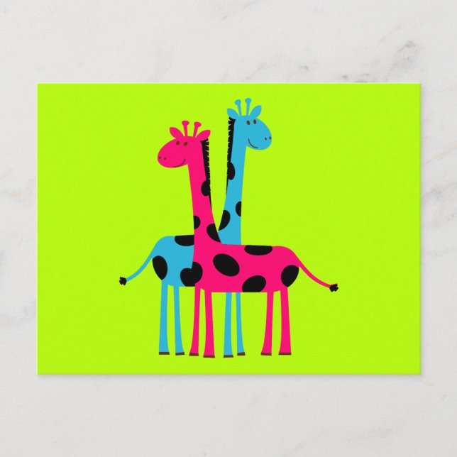 Carte Postale Giraffes de cartons mignons (Devant)