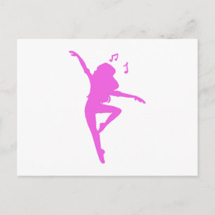 Carte Postale Girl dancer silhouette - choose background color