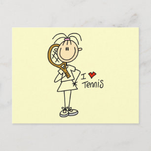 Carte Postale Girl I Love Tennis Tshirts et cadeaux