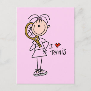 Carte Postale Girl I Love Tennis Tshirts et cadeaux