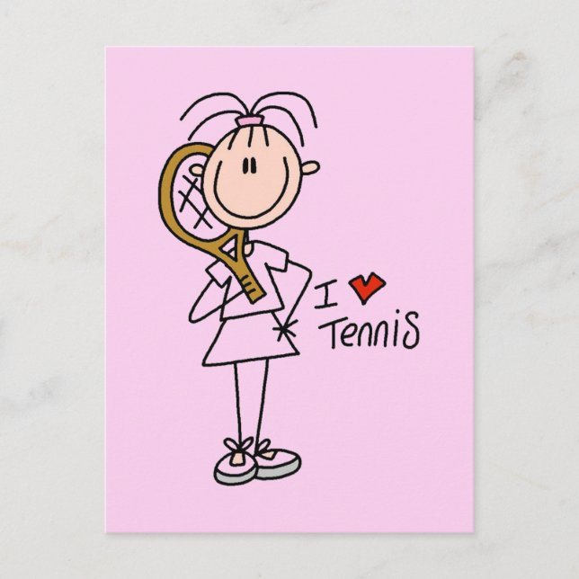 Carte Postale Girl I Love Tennis Tshirts et cadeaux (Devant)