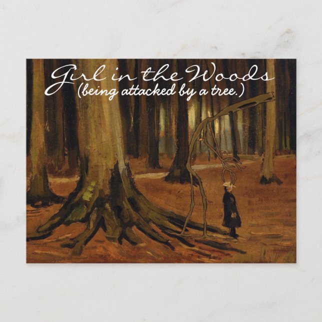 Carte postale 'Girl in the Woods' (Devant)