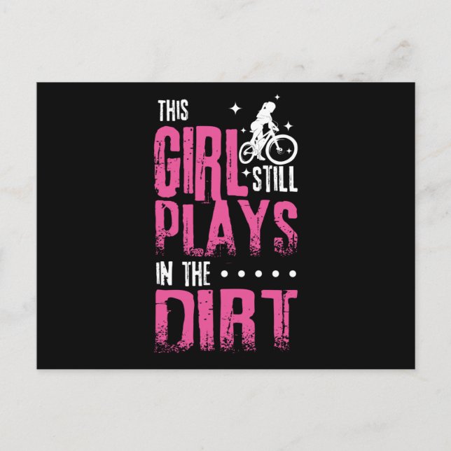 Carte Postale Girl Mountain Biker Downhill (Devant)