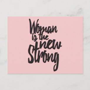 Carte Postale Girl Power Woman est la nouvelle force en rose noi