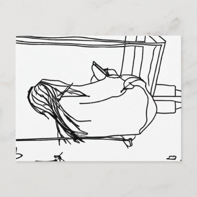 Carte Postale Girl Reading on a Swing (Devant)