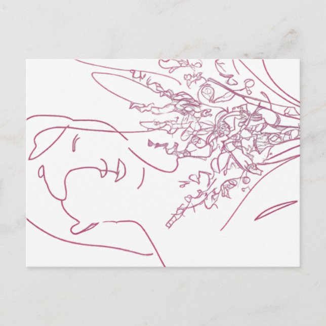 Carte Postale Girl with a Bouquet (Devant)