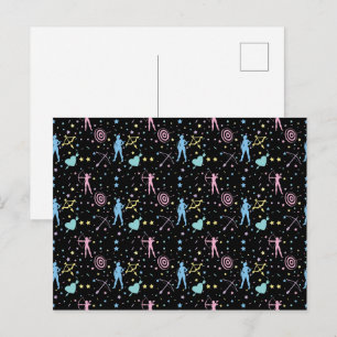 Carte Postale Girls Archery - Girly Hearts Stars Archer