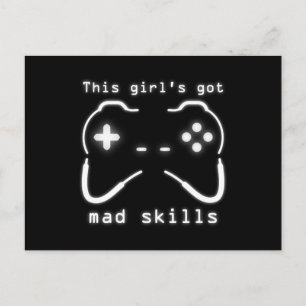 Carte Postale Girl's got Mad Skills Video Game Controller