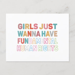 Carte Postale Girls Just Want to Have Fondamental Human Rights F