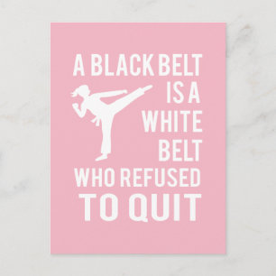 Carte Postale Girl's Taekwondo Karate Black Belt Félicitations