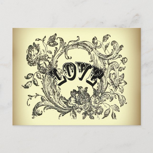 Carte Postale girly chic fleurir tourbillon pastel couleurs vict (Devant)