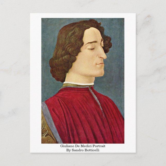 Carte Postale Giuliano De Medici Portrait Par Sandro Botticelli (Devant)