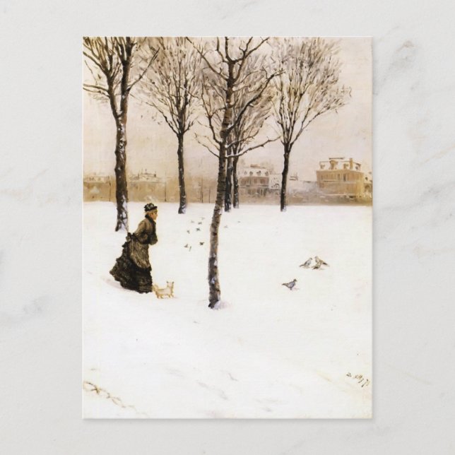 Carte Postale Giuseppe de Nittis - Un paysage hivernal (Devant)
