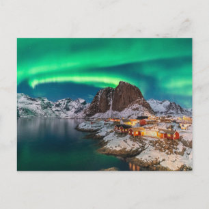 Carte Postale Glace et neige Northern Lights, Norvège