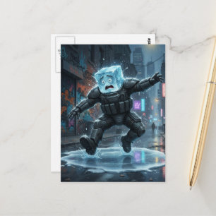Carte Postale Glace idiote tombant sur de la glace 