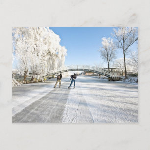 Carte Postale Glace scating dans Pays-Bas