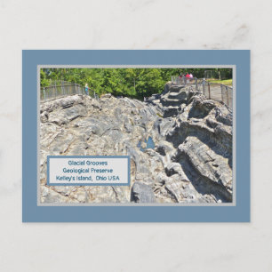 CARTE POSTALE GLACIAL GROOVES GÉOLOGIQUE PRÉSERVE L'ISLAN DE KEL