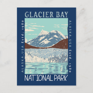 Carte Postale Glacier Bay National Park Alaska Rétro Détresse
