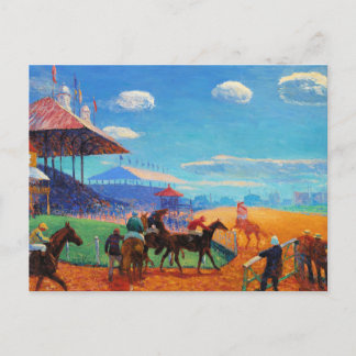 Carte Postale Glackens - Circuit de course, peinture populaire,