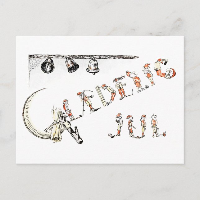 Carte Postale Glæ delig Jul Tomte (Devant)