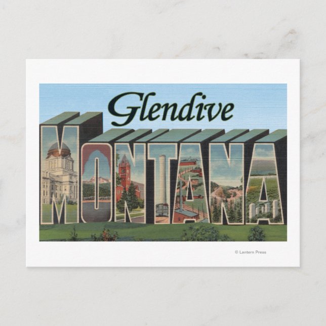 Carte Postale Glendive, Montana - Scènes de grandes lettres (Devant)