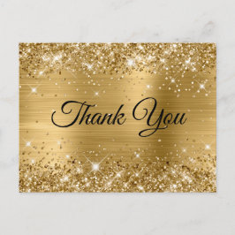 Carte Postale Glittery Gold Foil 30e anniversaire Merci