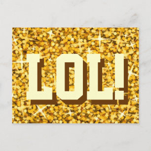 Carte postale Glitz "Gold" 'LOL'