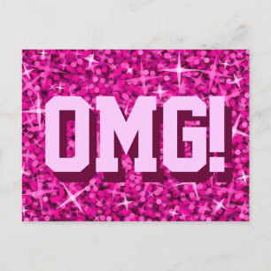 Carte postale Glitz Rose 'OMG ! '