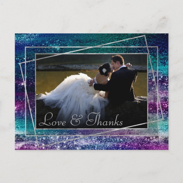Carte Postale Glitzy Foil | Merci photo Holographique Ombre (Devant)