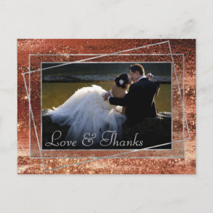 Carte Postale Glitzy Foil   Terra Cotta Orange Merci photo