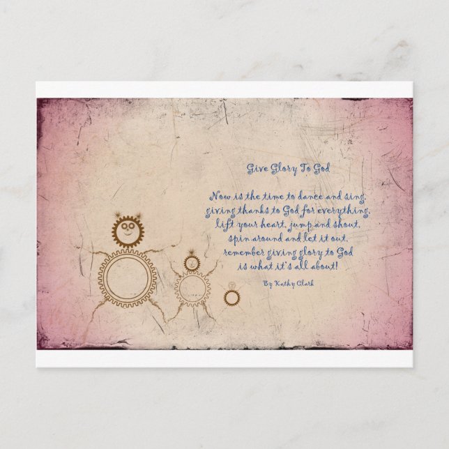 Carte Postale Gloire à Dieu Poème de Kathy Clark (Devant)