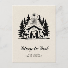 Carte Postale Glorieuse Élégance Religieuse à Dieu Noël Chrétien