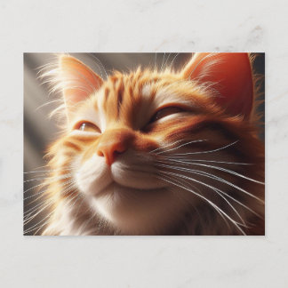 Carte Postale Glorieux chat orange !
