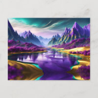 Glorieux paysage violet et or