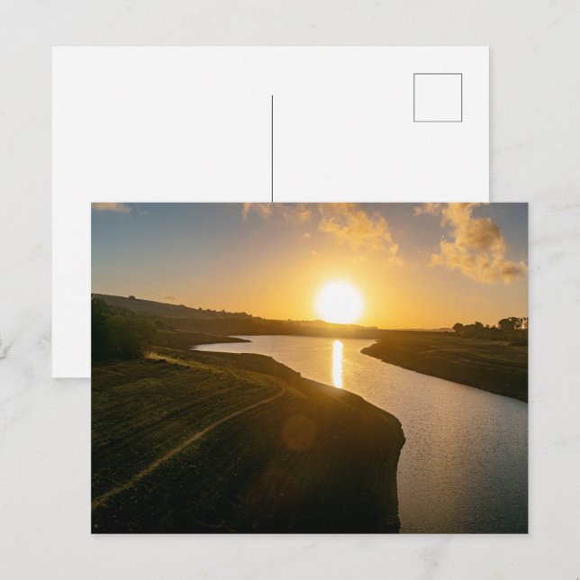 Carte Postale Glow d'une heure d'or dans le réservoir Baitings (Devant / Derrière)