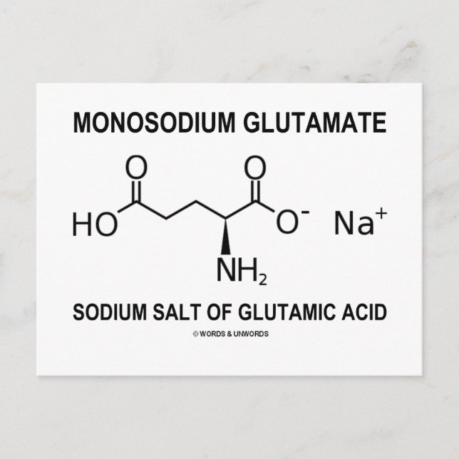 Carte Postale Glutamate De Monosodium Sel De Sodium De L'Acide G (Devant)