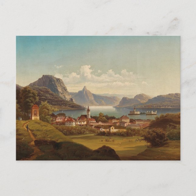 Carte Postale Gmunden mit Schloss Ort | Johann Wilhelm Jankowsky (Devant)