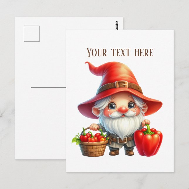 Carte Postale gnome de poivre cool personnalisable  (Devant / Derrière)