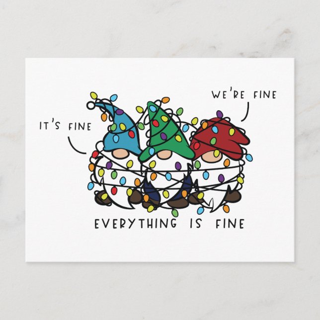 Carte postale Gnome Happy Holidays (Devant)