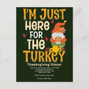 Carte Postale Gnome Ici Pour Turquie Dîner D'Action De Grâce