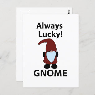 Carte Postale Gnome Toujours Lucky Gnome