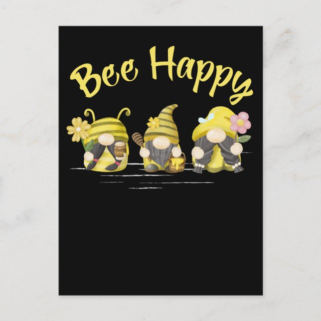 Carte Postale Gnomes Apiculture Mignon Abeille Heureux (Devant)
