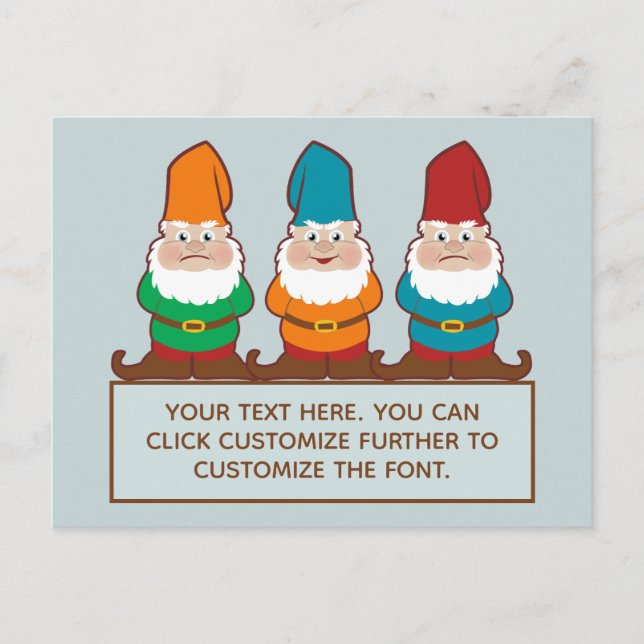 Carte Postale Gnomes mignons Ajouter votre texte (Devant)