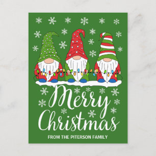 Carte Postale Gnomes mignons Joyeux Noël